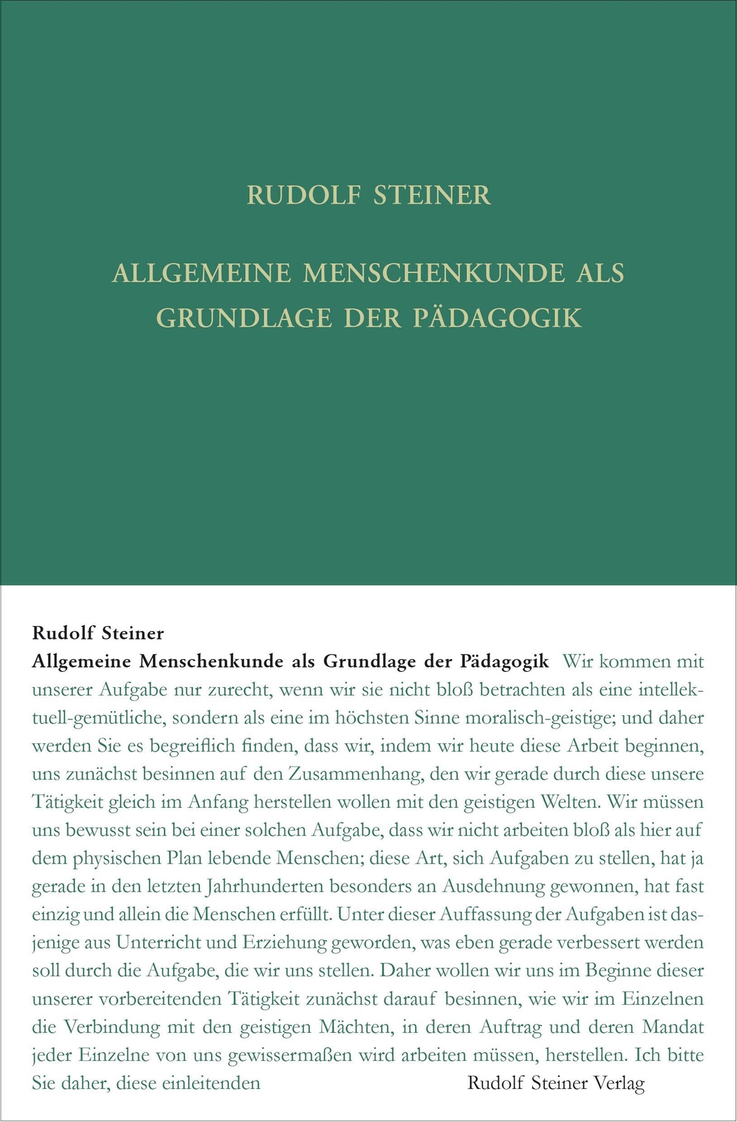 Thumbnail - Allgemeine Menschenkunde Als Grundlage Der Pädagogik | Rudolf Steiner