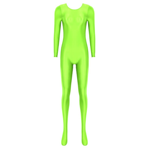 iEFiEL Glänzende Catsuit Langarm Ganzkörper Öl Glanz Ganzanzug Suit für Damen - Bild 37 von 91