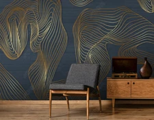 3D Curve Pattern Self-adhesive Removeable Wallpaper Wall Mural Sticker 242