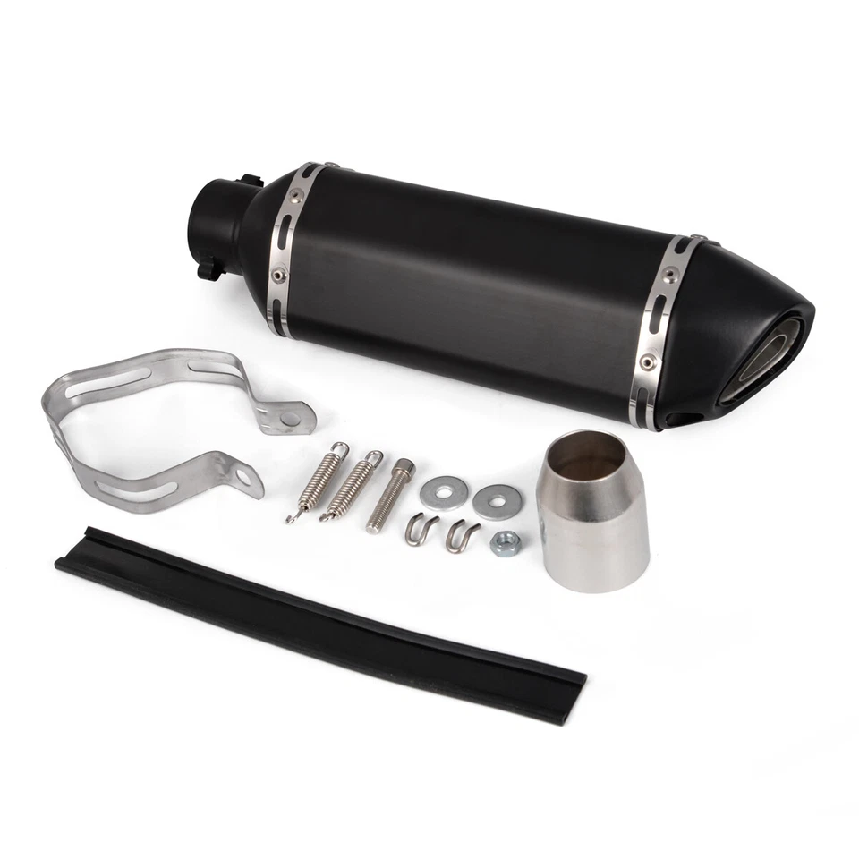 Black 38-51mm Universal Exhaust Muffler Slip On Killer Fits Most Motorcycle - Image 2 of 4