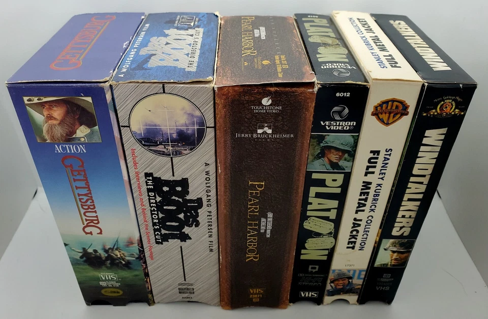Vintage LOT of 6 Movies VHS War Collection Full Metal Jacket Das Boot Platoon 🎬 - Image 3 of 4