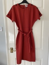 Warehouse Rust Tie Waist Dress - UK Size 8