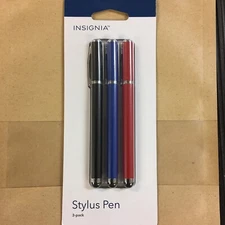 Insignia- Stylus Pen [3 Pack] Universal Capacitive Touch Screen - Black/Red/Blue
