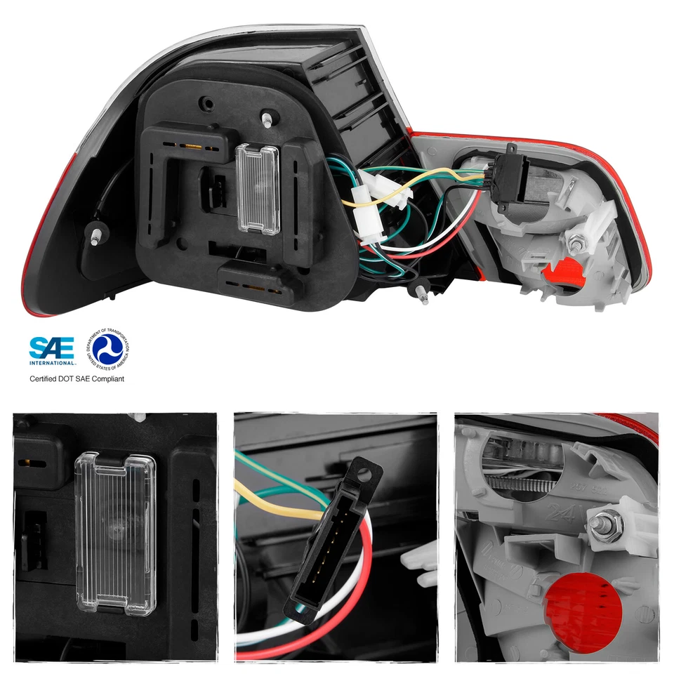 For 2003-06 BMW E46 325Ci 330CI M3 Coupe Model Red Clear LED Tail Brake Lights - Image 2 of 4