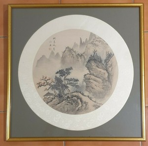 A Lovely 19th C Qing Dynasty Ink & colour on Silk Landscape Painting.