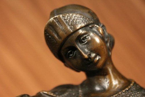 Bronze Marble Base Statue Dancer Vintage Theatre Signed Chiparus Drama Opera Art - Picture 5 of 12
