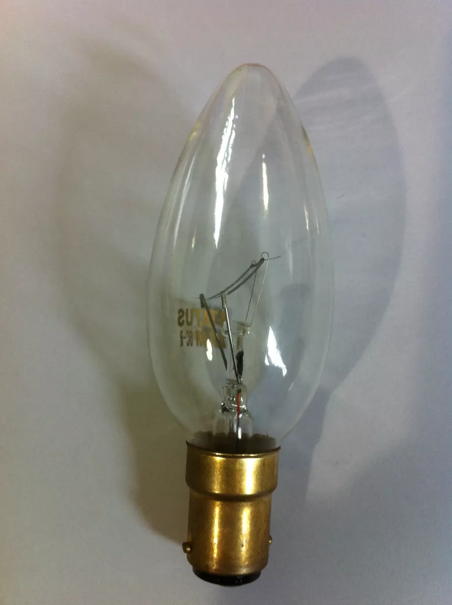 25w Clear Candle Light Bulb Lamp SBC Small Push In B15 4 or 10 Bulbs