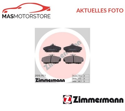 SATZ BREMSBELÄGE BREMSKLÖTZE VORNE ZIMMERMANN 215151751 P FÜR VW CADDY I 1.6