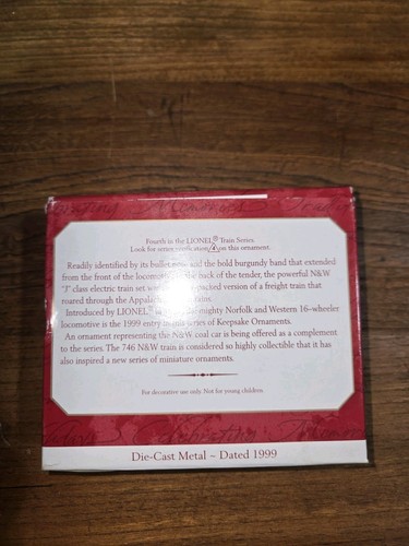 Hallmark Keepsake Ornament 746 Norfolk and Western Steam Locomotive Lionel 1999 - Picture 3 of 3