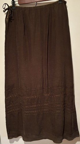 Johnny Was Item Vintage Rayon Skirt Brown Embroidery Medium Read - Bild 11 von 12