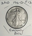 1916-D F (FINE) WALKING LIBERTY HALF DOLLAR