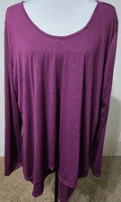 2X Collections Etc. womens top blouse bust 56" L 30" NEW wine layered front