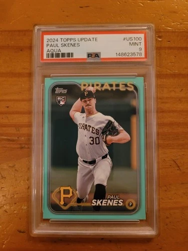 2024 Topps Update Aqua #US100 Paul Skenes Rookie Card PSA 9 Mint RC Pirates