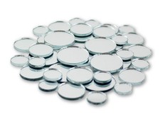 Small round Craft Mirrors Assortment 1/2, 3/4  1 Inch 25 Pieces Mirror Mosaic T