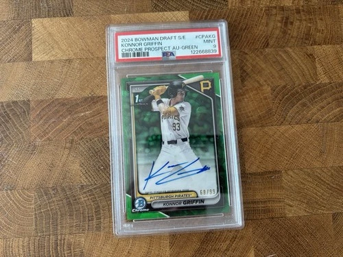 Konnor Griffin 2024 Bowman Draft Sapphire Green Refractor Auto /99 1st PSA 9