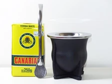 Camionero Mate Gourd + Straw + 250grs Yerba Mate Canarias - Handmade - Argentina