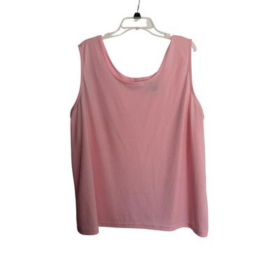 White Stag Woman Pink Sleeveless Tank Top Shell Strawberry 3X 22W 24W WSW181117A