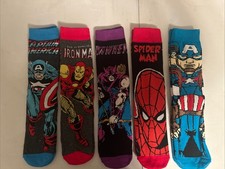 New 5 Set Unisex Marvel Character Socks Capt America Hawkeye Spider-Man Iron Man