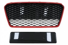 Kühlergrill für Audi R8 42 1 Generation MOPF 13-15 RS Look Glänzend schwarz Rot