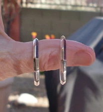 Recently  Retired David Yurman Stax Hoop Earrings - 925 Sterling - DY Pouch