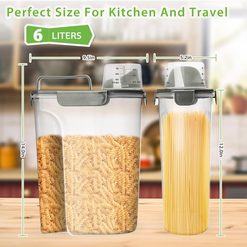 Rice Storage Container, 5 to 10lb Dry Food Airtight Dispenser, Pet Dog Cat Fo... - Picture 2 of 7