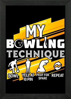 Bowling Bowler Strike Bowl Framed Wall Art Poster Canvas Print Picture