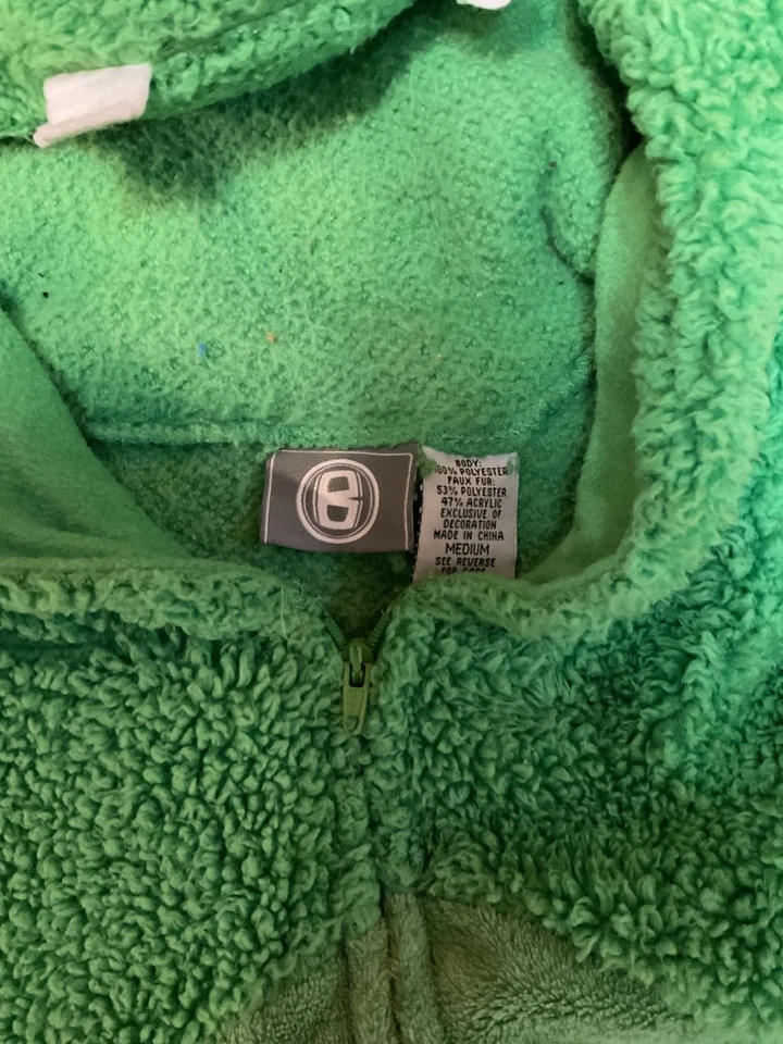 Disfraz de mono de felpa DRAGÓN verde con alas rosa y verde. adulto talla M, una pieza. Foto 4 de 4