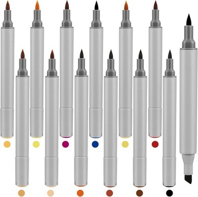 12 Packs Dual Tips Leather Dye Marker Pens Shoe Marker Leather Touch up Pen for