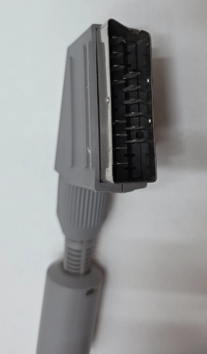 Cable original Sony PlayStation PS1 PS2 RGB SCART AV - SCPH-1052 - gris