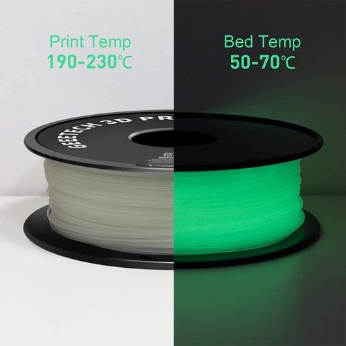 Geeetech Nachleuchtendes PLA Filament 1.75mm 1kg Glow Grün Weich Leuchtkraft DE - Afbeelding 4 van 12