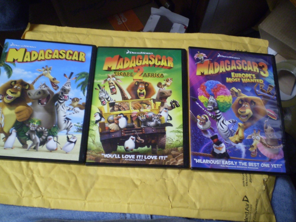 Madagascar: 3-Movie Collection (3-DVD set, 2014) w/Slipcover