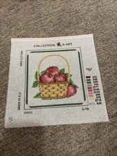 Printed needlepoint canvas collection art 25x25 Cm Apples Basket canvas only Rto