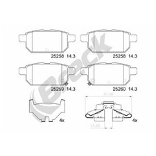 Satz Bremsbeläge Bremsklötze hinten für Suzuki Vitara LY | 26216064
