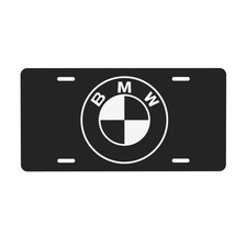 Bmw 12 X 6 In License Plate Stamped Metal Tag For Car Truck Black Bmw 12 X 6 In License Plate Stamped Metal Tag For Car Truck Black
