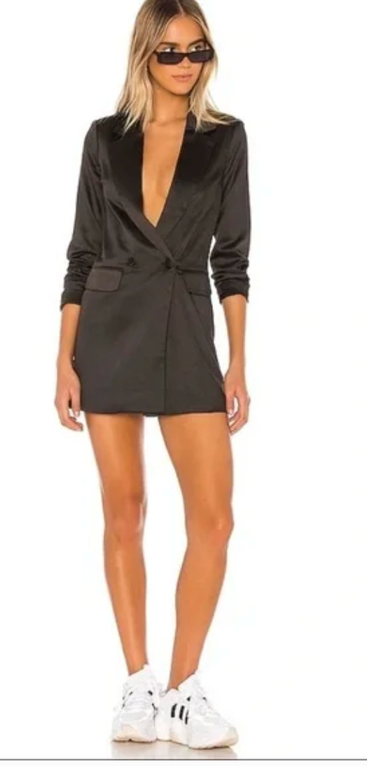 Revolve Superdown Black Satin Miley Oversized Bla… - image 1