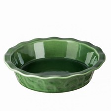 Vicrays Ceramic Pie Pan - 9 Inch Round Fluted and Deep Dish 9 INCH, Green