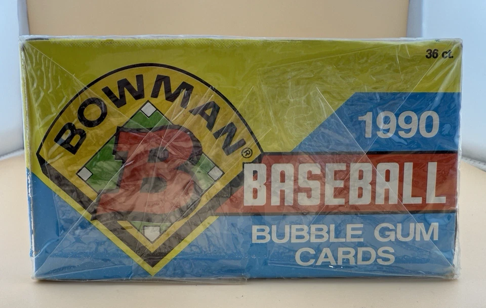 Tarjetas de béisbol Bowman MLB 1990 celofán sellado de fábrica paquete de 36 caja de cera NUEVO Foto 2 de 4
