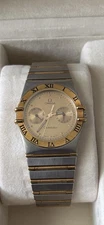 OMEGA Constellation Chronometer Quartz Two-Tone Roman Bezel Watch Box Papers