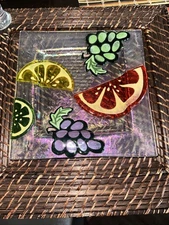 Vintage Signed Jan Mitchell Larsen Iridescent Fused Art Glass Plate