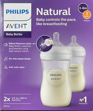 Philips Avent Natural Baby Bottle w/ Natural Response Nipple Clear 2x9oz Bottles