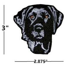 Black Lab Labrador Retriever 100% Embroidered Iron On Patch 3 inch Dog Lover