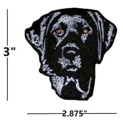 Black Lab Labrador Retriever 100% Embroidered Iron On Patch 3 inch Dog Lover