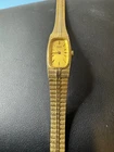 Seiko Dress Watch Women Gold Dial Gold Bracelet Works Nice !