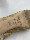 Jimmy Choo Gold Glitter Peep Toe Slingback W 7.5 — photo 7