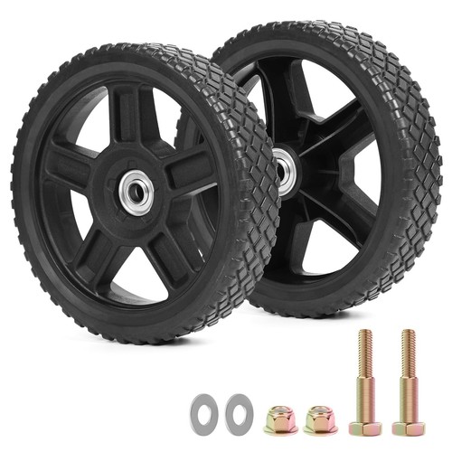 8 Inch Lawn Mower Wheels Kits Universal 8" Push Mower Wheels with 1/2" Bearin...