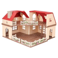 Family Cozy Cabin Doll House Playset, Dollhouse Furniture and Accessories,DIY...