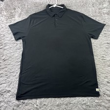 Vuori Strato Tech Polo Shirt Mens Large Black Performance Short Sleeve V188