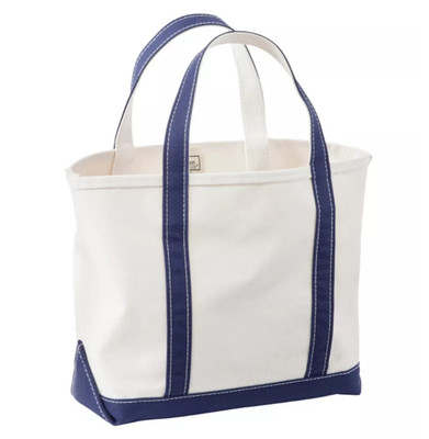 L.L.Bean Boat and Tote®, Open-Top - Small- Blue Trim (NEW) | eBay