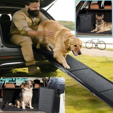 Large Dog Ramp for High SUV Truck, Portable Non-Slip Dog Ramp for Car 440LBS