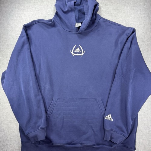 Vintage blauer Adidas Hoodie Sweatshirt Gr. XL Y2K